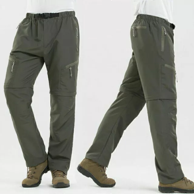 2 in 1 Mans Cargo Combat Pants Zip Off Detachable Walking Hiking Casual Trouser^ 3