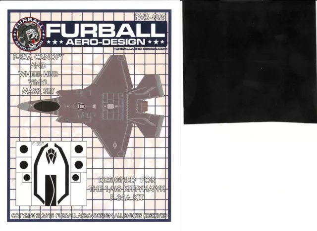 Furball Decals 1/48 LOCKHEED F-35A LIGHTNING Canopy & Wheel Hub Vinyl Mask Set