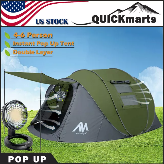 Waterproof Automatic PopUp Tent 4-6 Person Outdoor Instant Camping Hiking Canopy