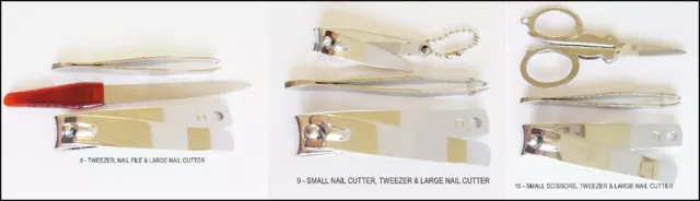 Set Of 3: Nail Cutter File Folding Scissors Tweezers Beauty Tools Unisex Va155A