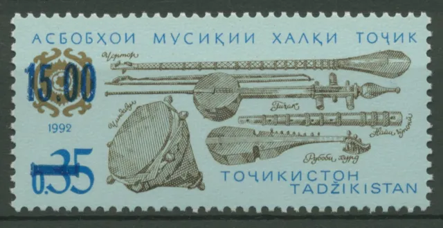 Tadschikistan 1992 Musikinstrumente 7 b postfrisch, blauer Aufdruck