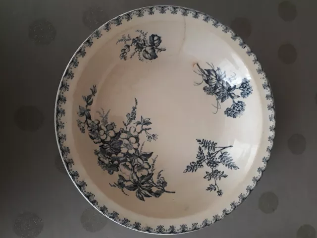 Plat en Faïence Ancien Vaisselle Service Assiette Sarreguemines Terre de Fer