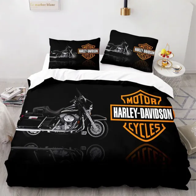 Harley-davidson/Moto/Copripiumone/Federa su due lati/Regalo da uomo/Set biancheria da letto