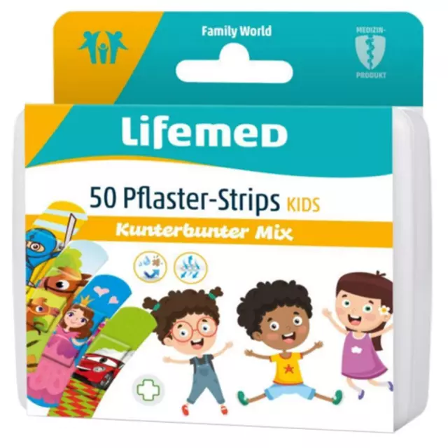 Kinder-Pflaster-Strips 'Mix', 50er Box Lifemed 99587 (4251594209911)