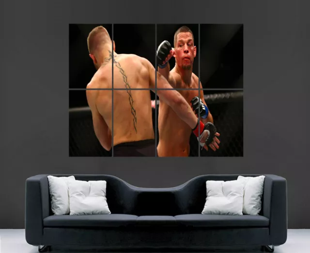 UFC NATE DIAZ POSTER CONOR McGREGOR UFC KICKBOXING WALL  ART  PRINT LARGE HUGE