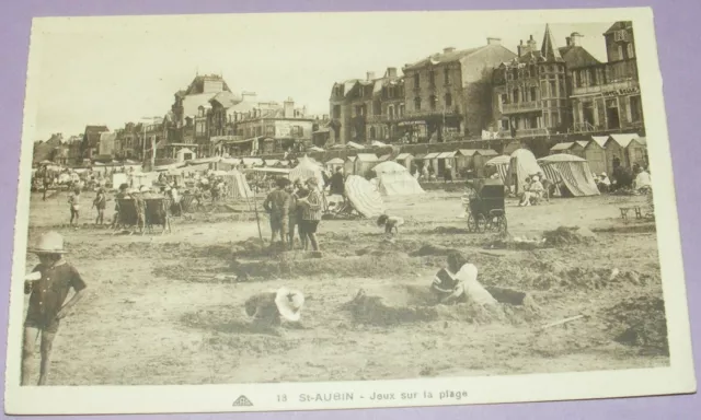 62 Pas-De-Calais/ Cpa Saint-Aubin -Jeux Sur La Plage- Carte Postale Animee/B4393