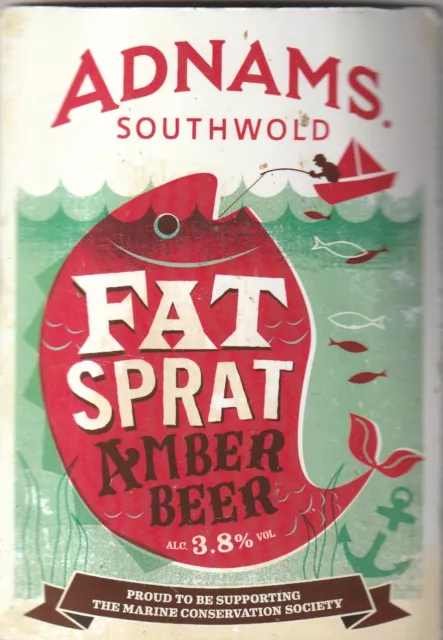 Used Curved Pump Clip Front - Adnams Brewery - Fat Sprat Amber Beer