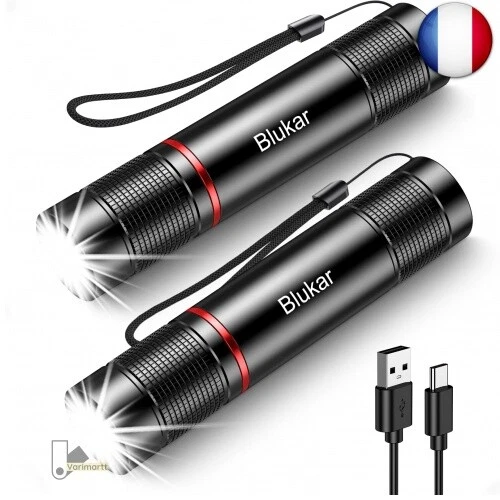 Blukar Lape Torche LED Rechargeable, 2000L Lape de Poche LED Ultra