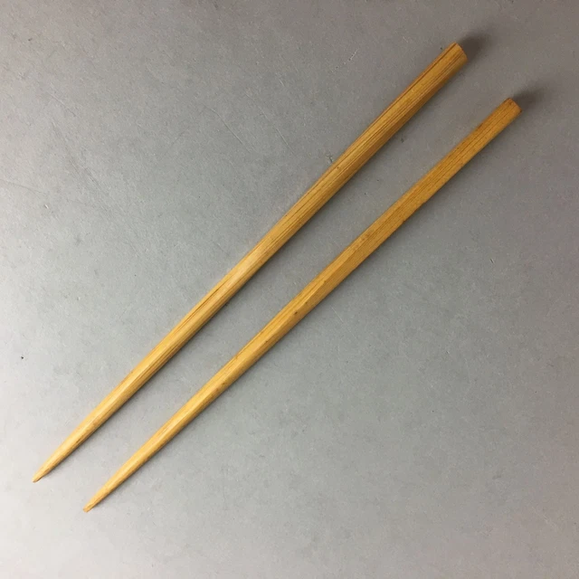 Japanese Bamboo Chopsticks 1 Pair Vtg Hashi Reusable Tableware Brown J843