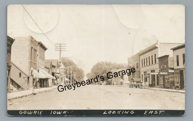 RPPC Main Street Stores GOWRIE IA 19123 Iowa Real Photo Postcard