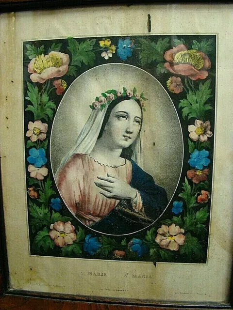 Madonna Maria - Antigua Litografía Primera Mitad '800 2
