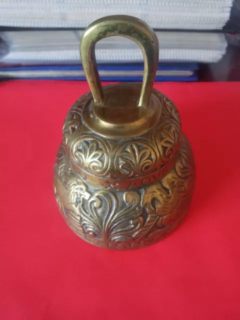 1920's Brass Engraved Sanctuary Latin Bell