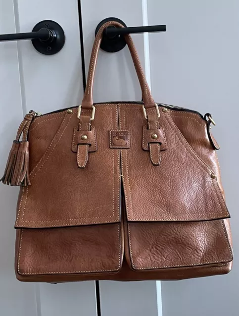 Dooney and Bourke Handbag Large Florentine Leather Satchel Clayton Brown