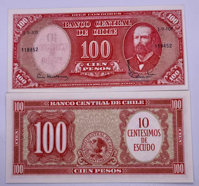 Chile, 10 centesimos ND (1960-1961), P-127a, UNC World Banknote