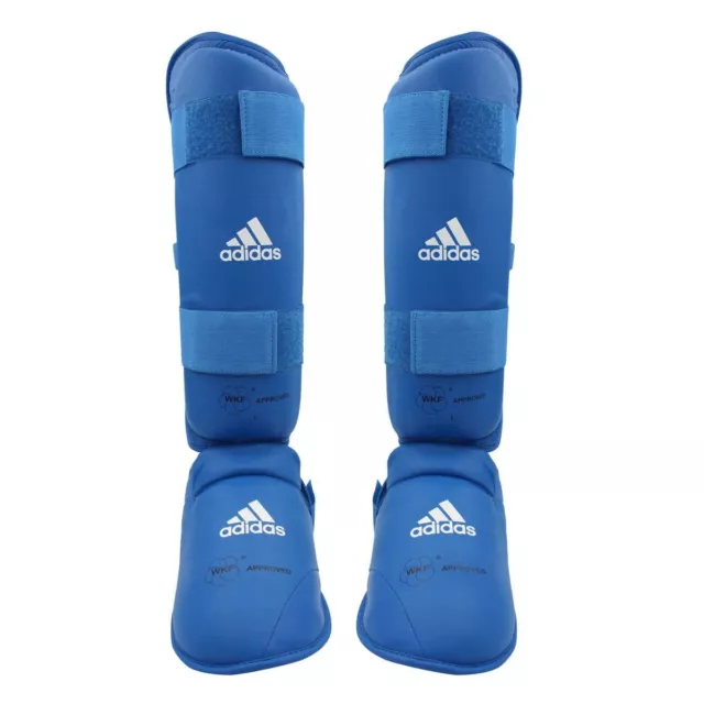 Adidas Schienbeinschutz Spannschutz WKF approved blau