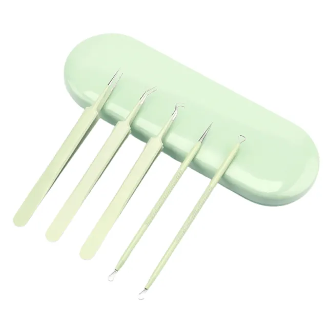 5 piezas/juego de agujas antideslizantes limpiador de manchas acné limpieza de espinillas