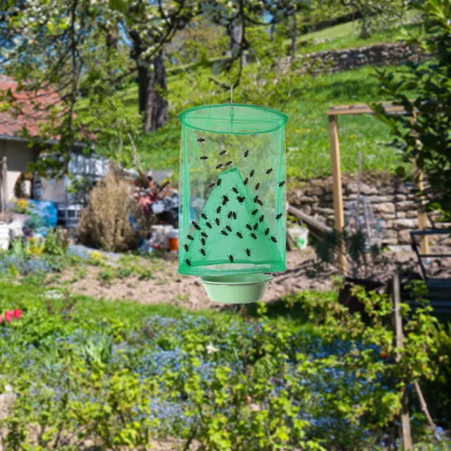 Fliegenfallenkäfig, praktischer hängender Fliegenfängerkäfig für den Garten im I 3