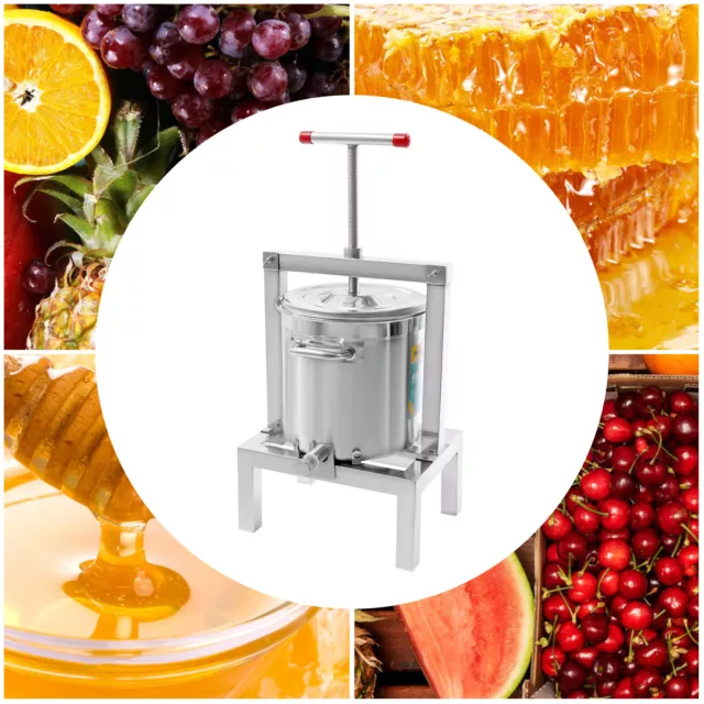 2.6 Gallon Fruit Wine Cider Press Apple Grapes Crusher Manual Juice Maker Juicer