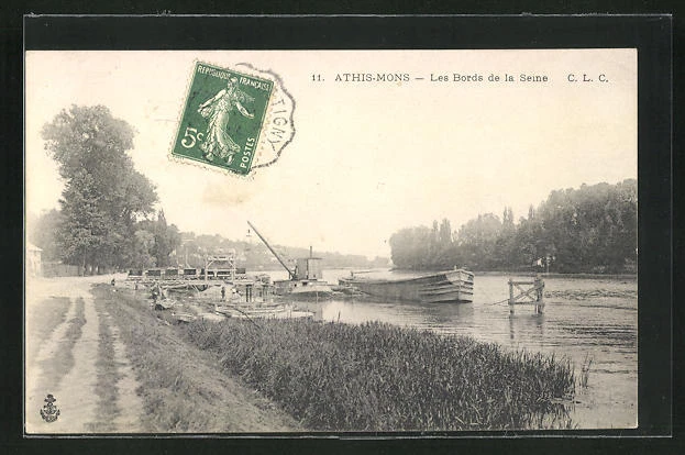 CPA Athis-Mons, Les Bords de la Seine, river view