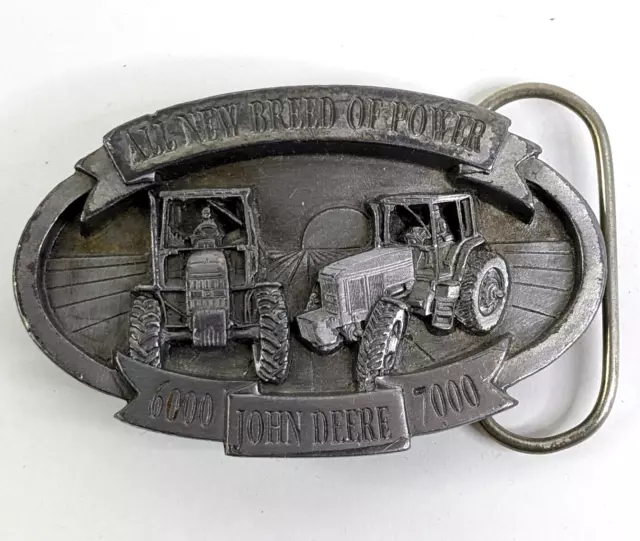 Vintage John Deere Tractor Belt Buckle  6000 & 7000, 1992