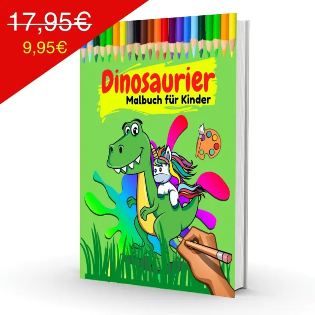Dinosaurier Malbuch für Kinder - Dino-Motive für Jungen und Mädchen ab 4 Jahren✅