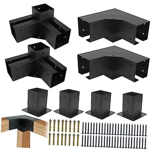 DEVALLEY Pergola Brackets Kit,3-Way 90° Corner DIY Brackets