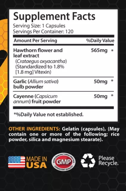 Pérdida de peso extrema - EXTRACTO DE HOJA DE ESPINO 665mg - 1 Frasco 120 Cápsulas 2