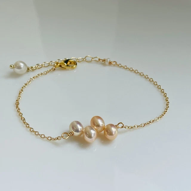 Bracelet - PERLINEA - Perles de Culture d'Eau Douce 3-4 mm - Or Jaune