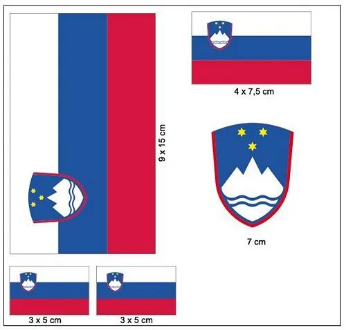 Aufkleber Set Slowenien Fahne Flagge