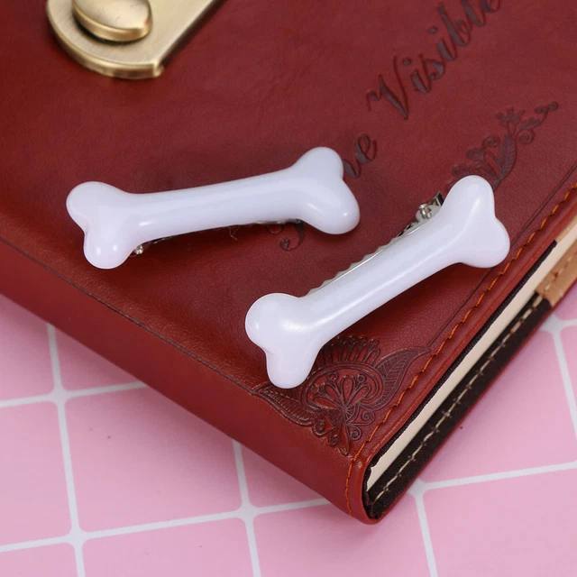 10 pinzas para el pelo Vivid White Dog Bone para mujer para Halloween y cosplay