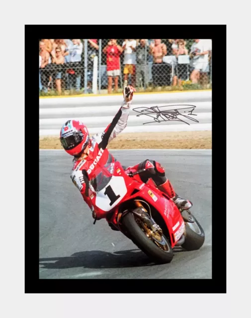 Signed and framed Carl Fogarty Superbike photo