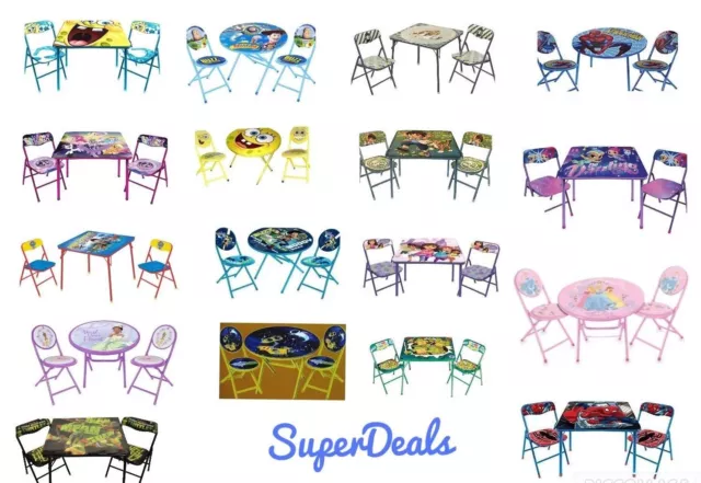 Disney and Nickelodeon Character Kids Table and 2 Chairs Set