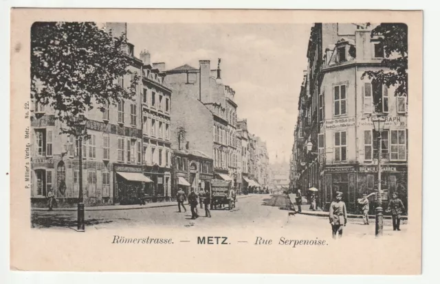 METZ - Moselle - CPA 57 - Rues - la rue Serpenoise