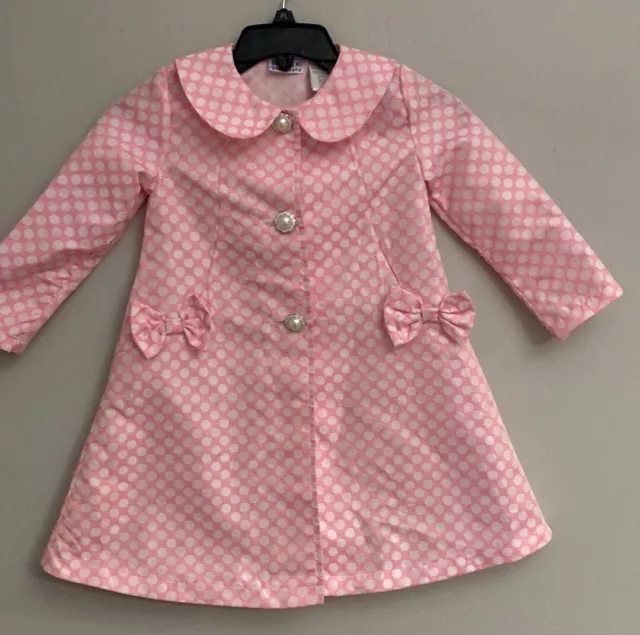 Blueberi Boulevard Girls Pink Polka Dots Coat Size 4/5