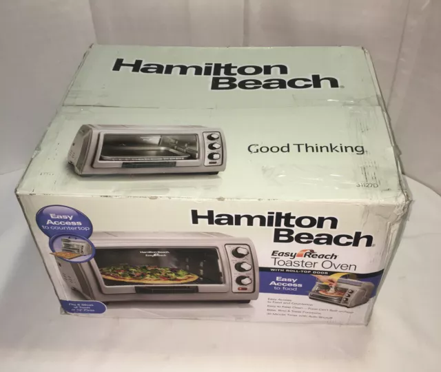 Hamilton Beach Toaster Oven Roll Top Door Easy Access Open Box Model 31127D