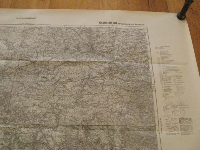 alte Landkarte Großblatt Nr. 101 Umgebung von Dresden von 1945 Pirna Radeberg 3