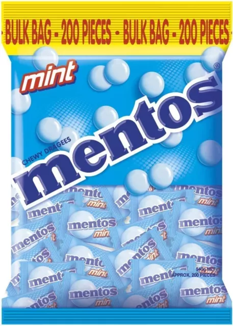 Mentos Mint Candy Pillowpack, Minty Freshness and Enjoyable Chew,540g 200-pieces 2