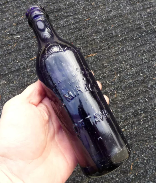 Antique OTTAWA, ONTARIO purple soda bottle ‘EUGENE MIRAULT’ FREE SHIPPING!