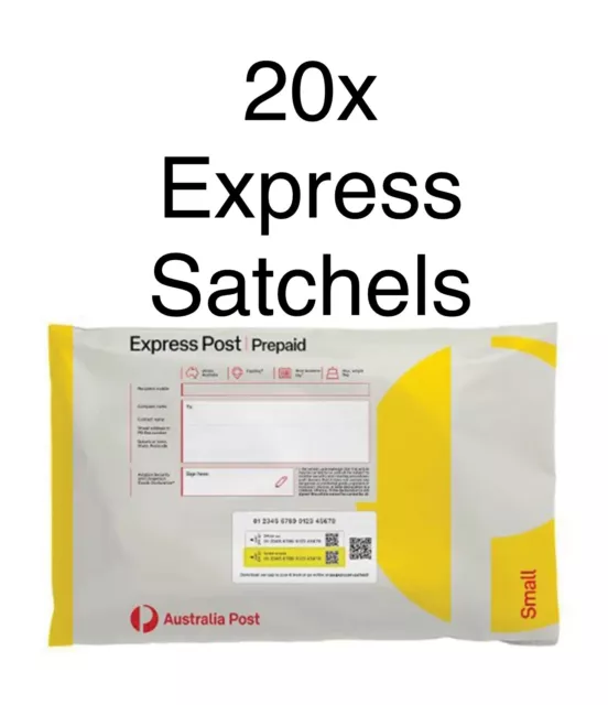 20x Single Small Express Prepaid Satchel Australia Post Up to 5KG Parcel Post