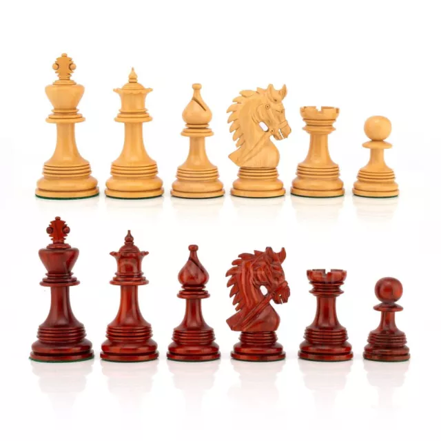 4.3" Premium Staunton Napoleon Chess Pieces Only in Bud Rosewood-Triple Weighted