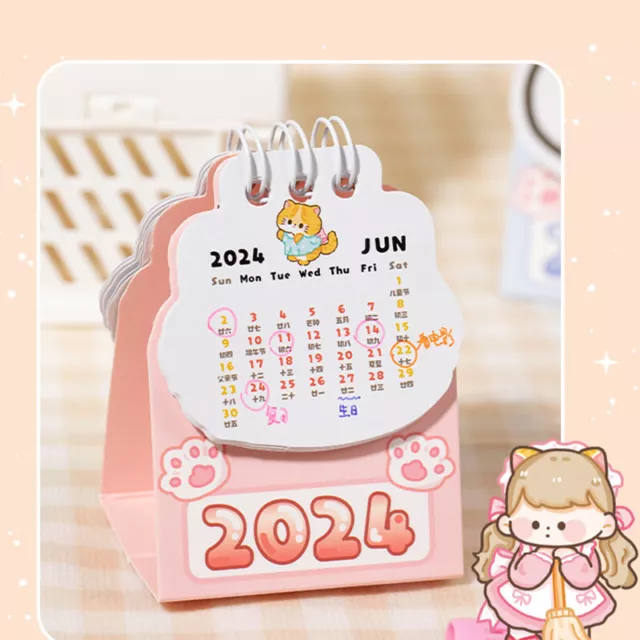 2023 New Mr. Paper Cute Cat Desk Calendar Cartoon Mini Portable Calendar Record