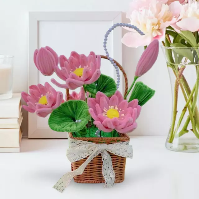 DIY Kits for Beginners Plush Exquisite Unfinished DIY Flower Basket Material for