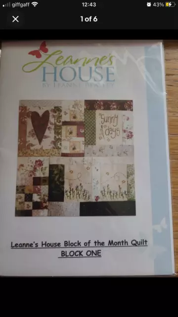 Leannes House de Leanne Beasley Bloque del Mes Edredón Bloque Un Papel Patrón