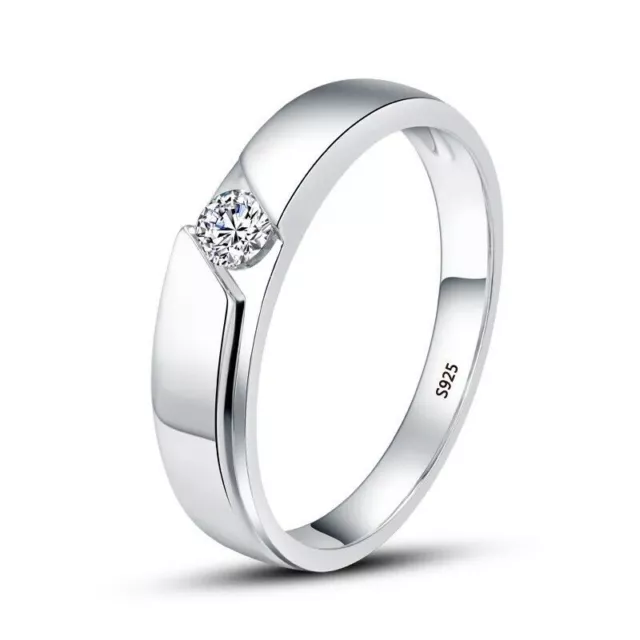 Damen Ring 925-Sterlingsilber Hochzeit für Frauen Herren Solitär Paar-Geschenk.