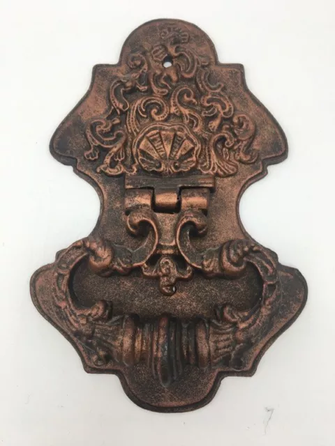 Door Knocker Large Cast Iron Scroll Shell Design Cast Iron Copper Finish