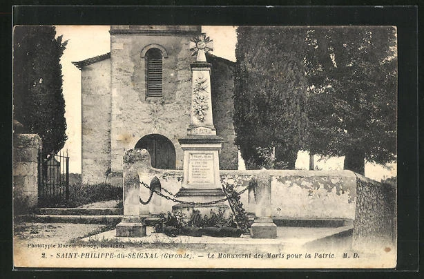 CPA Saint-Philippe-au-Seignal, Le Monument des Morts pour la Partie