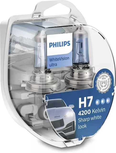 Philips - KIT LAMPADE White Vision Ultra 4200Kelvin H7 2 LAMPADE H7 + 2 T10
