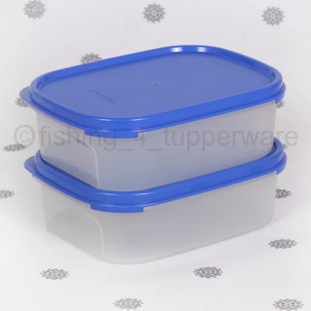 NEW Tupperware 2 x Modular Mate Mini Rectangle #1  Blue Seal Pantry Storage