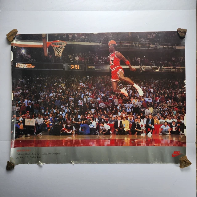 マイケルジョーダン 絵皿 1998 SLAM DUNK CHAMPION 198Michael Jordan NIKE Slam Dunk Contest Poster 16x20