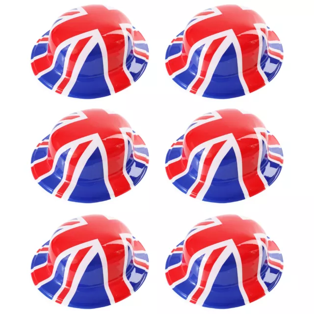 British Union Jack Bowler Hat Plastic Royal King's Coronation Street Party Lot